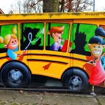 school bus, street art, art, painting, graffiti, luneburg