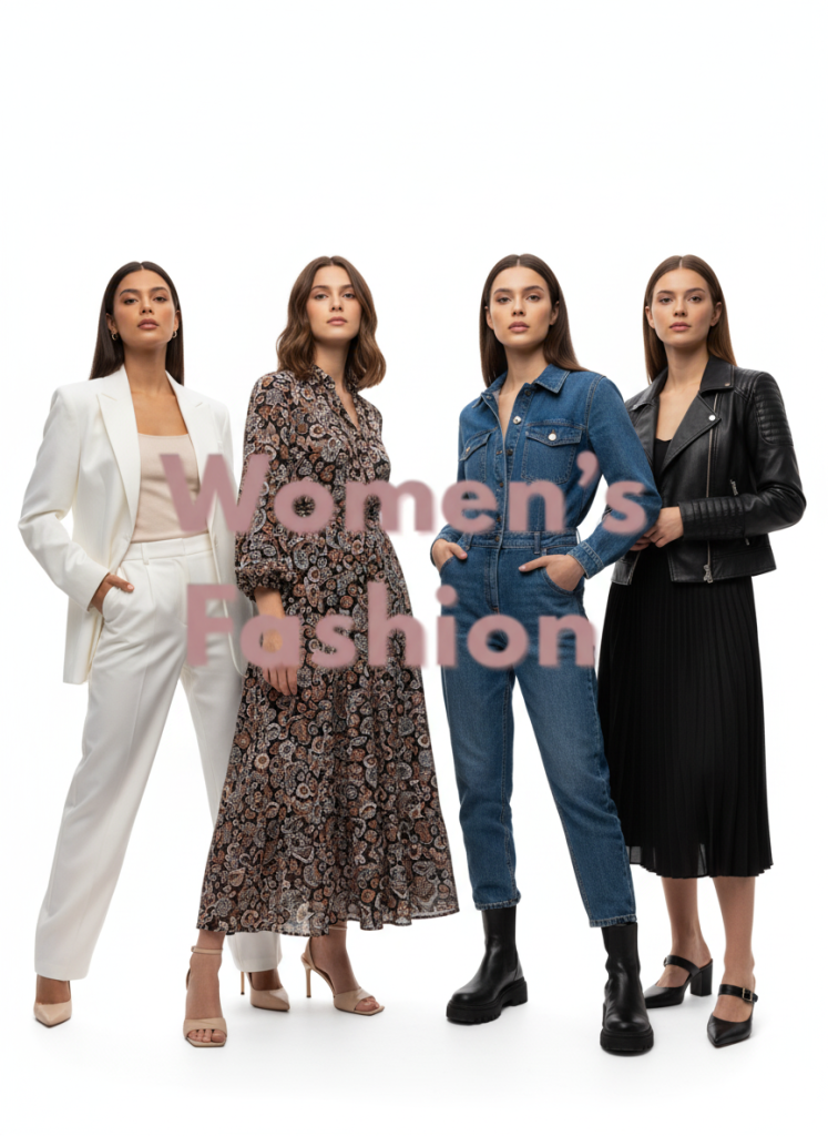 Firefly_Gemini Flash_Make this a fashion png of women posing and the words women’s fashion printed across 831782 3